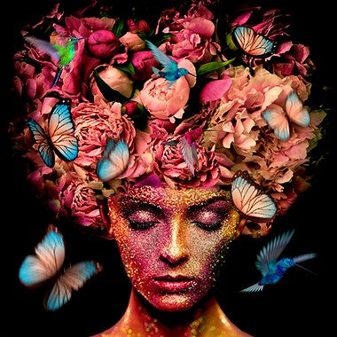 Tableau Dame aux papillons