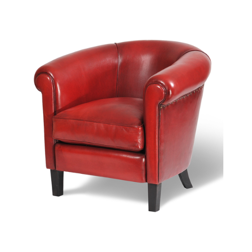 Le fauteuil club en cuir rouge